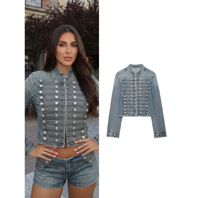 Coat Rack Standing - جاكيت دينيم نسائي عتيق الطراز بصف