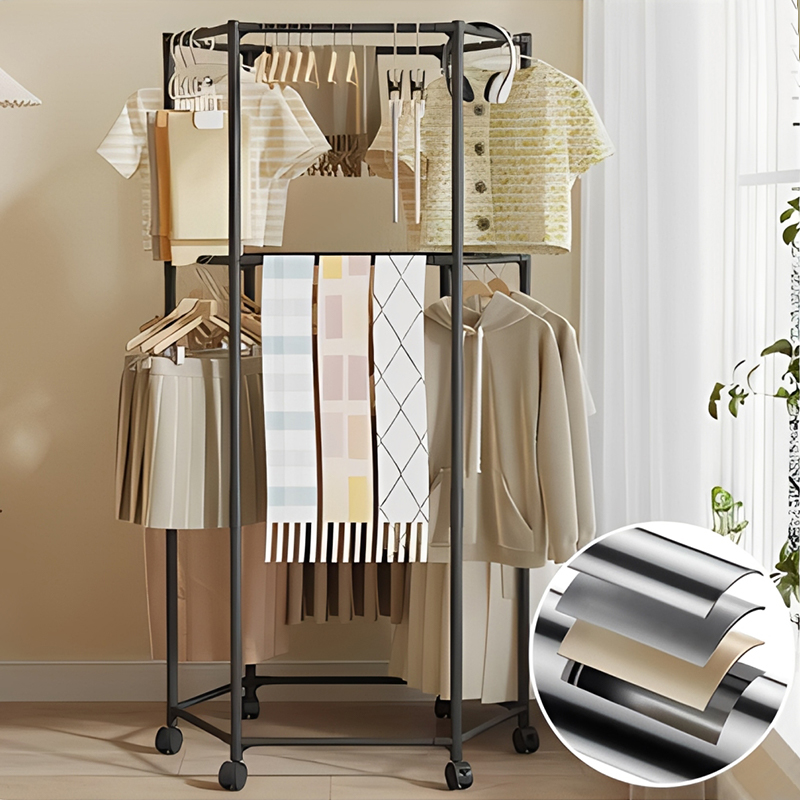 حامل ملابس أرضي سداسي الشكل قا - مراجعة Coat Rack Standing وسعره
